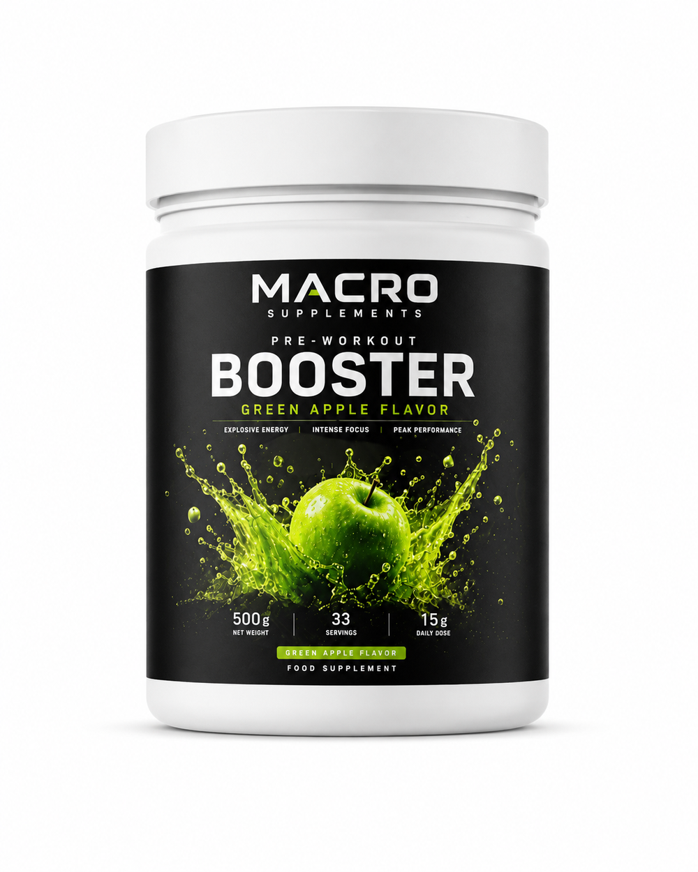 Pre-Workout Booster Green Apple - 500g