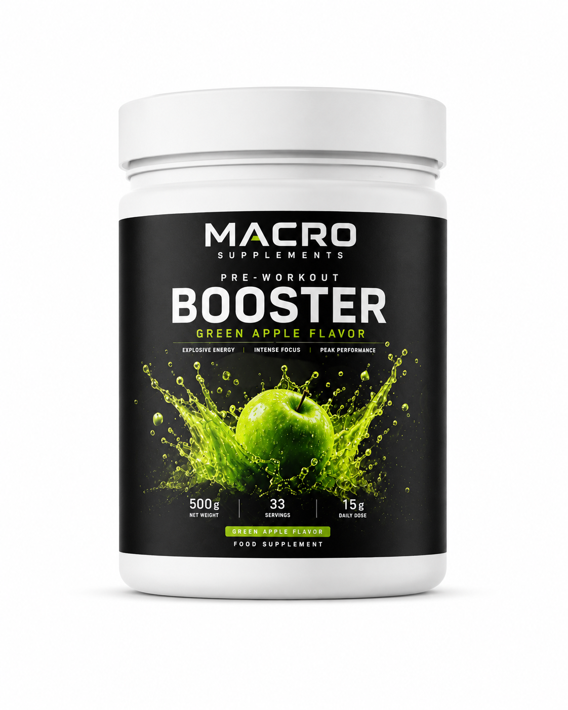 Pre-Workout Booster Green Apple - 500g