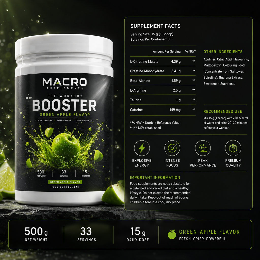 Pre-Workout Booster Green Apple - 500g